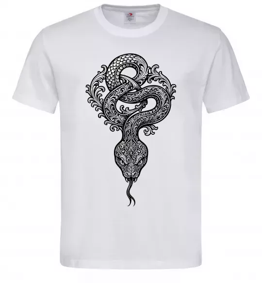 Мужская футболка Змія візерунки Белый фото