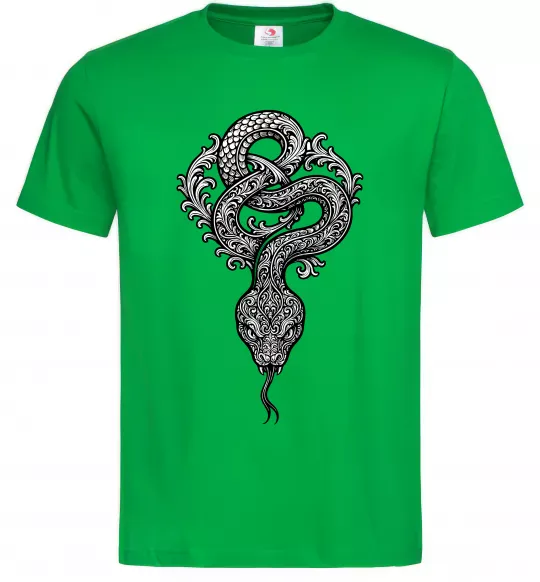 Мужская футболка Змія візерунки Зеленый фото