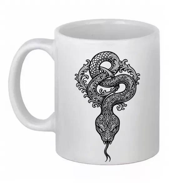 Чашка керамическая Змія візерунки Белый фото