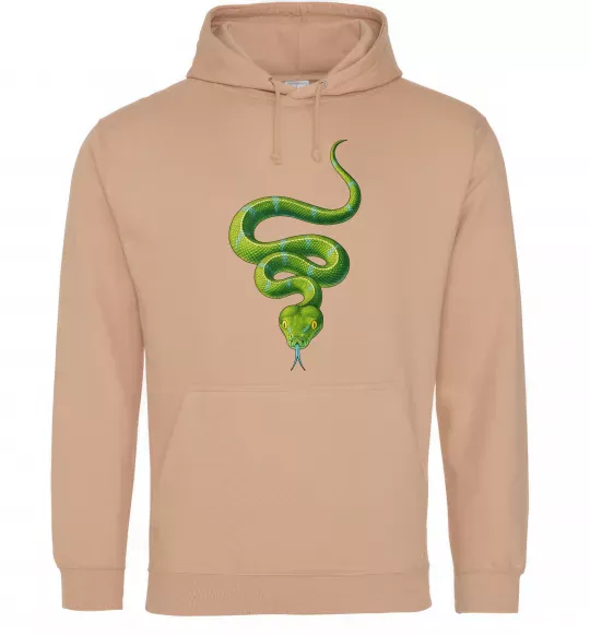 Чоловіча толстовка (худі) Зелена змія Пісочний фото