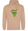 Чоловіча толстовка (худі) Зелена змія Пісочний фото