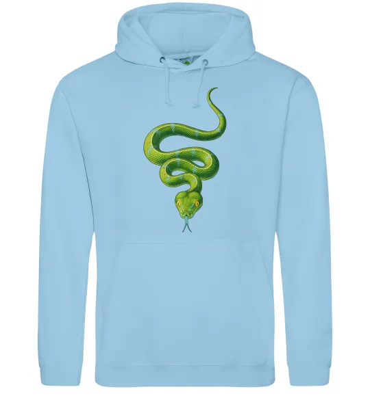 Мужская толстовка (худи) Зелена змія Голубой фото