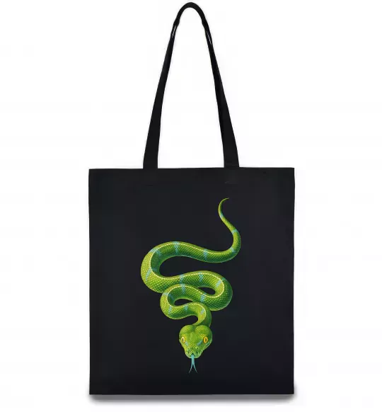 Еко-сумка Зелена змія Чорний фото