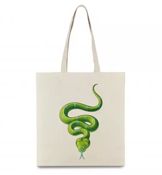 Еко-сумка Зелена змія Бежевий фото