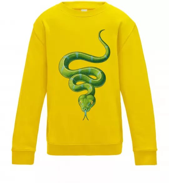 Детский Свитшот Зелена змія Солнечно желтый фото