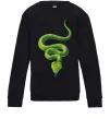Детский Свитшот Зелена змія Черный фото