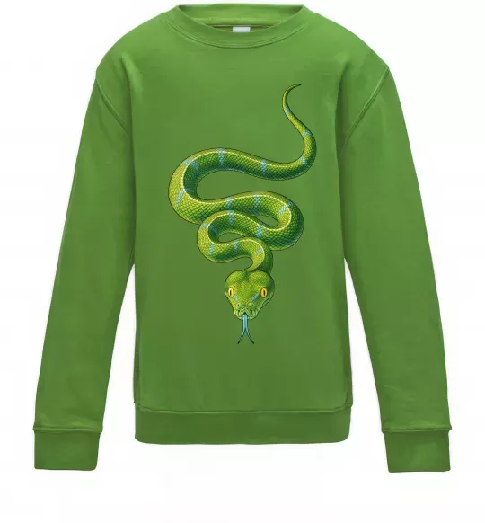 Детский Свитшот Зелена змія Лаймовый фото