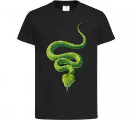 Детская футболка Зелена змія Черный фото