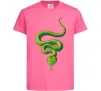 Дитяча футболка Зелена змія Яскраво-рожевий фото