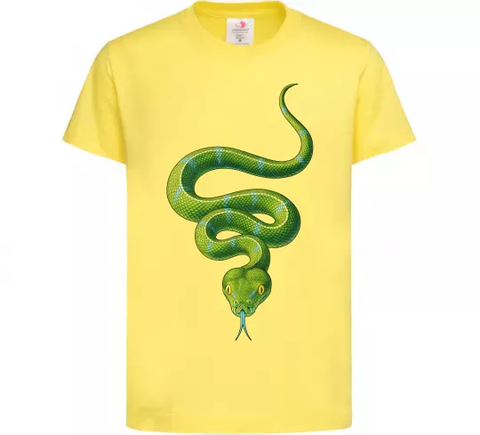 Дитяча футболка Зелена змія Лимонний фото