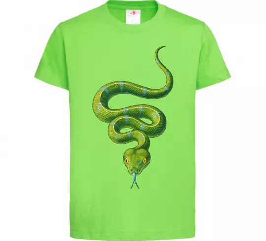 Дитяча футболка Зелена змія Лаймовий фото