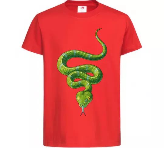 Дитяча футболка Зелена змія Червоний фото