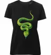Жіноча преміум футболка Зелена змія Чорний фото
