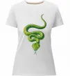 Жіноча преміум футболка Зелена змія Білий фото