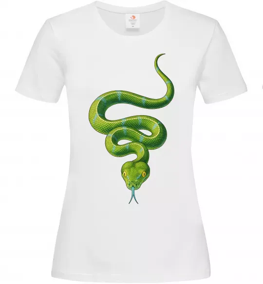 Жіноча футболка Зелена змія Білий фото