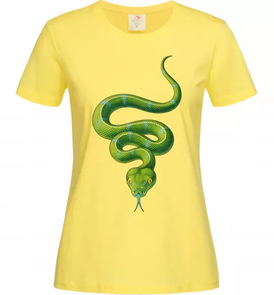 Жіноча футболка Зелена змія Лимонний фото