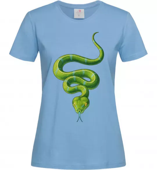 Жіноча футболка Зелена змія Блакитний фото