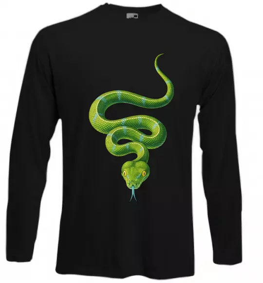 Лонгслів Зелена змія Чорний фото