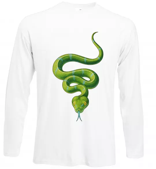 Лонгслів Зелена змія Білий фото