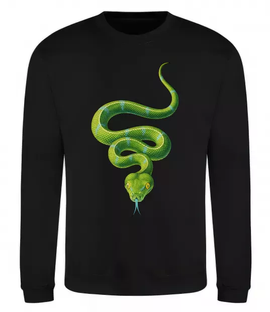 Свитшот Зелена змія Черный фото