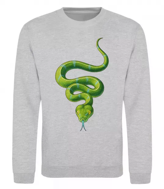 Свитшот Зелена змія Серый меланж фото