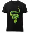 Чоловіча преміум футболка Зелена змія Чорний фото