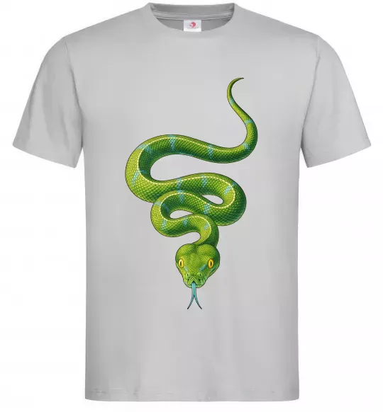 Мужская футболка Зелена змія Серый фото
