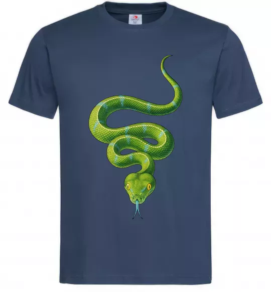 Мужская футболка Зелена змія Темно-синий фото