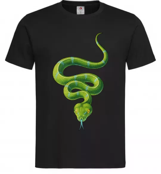 Мужская футболка Зелена змія Черный фото