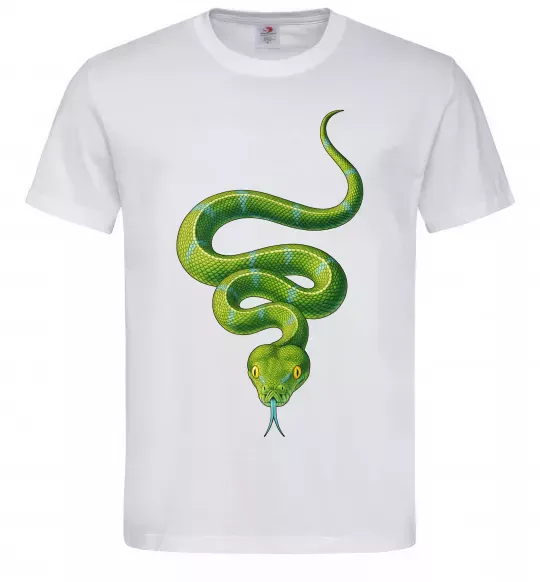 Мужская футболка Зелена змія Белый фото