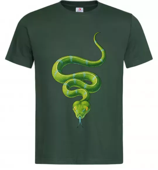 Мужская футболка Зелена змія Темно-зеленый фото