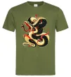 Чоловіча футболка Змія малюнок Оливковий фото