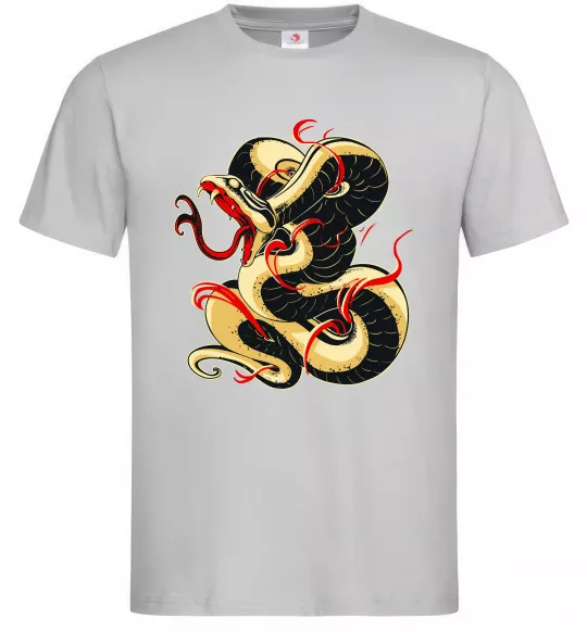 Чоловіча футболка Змія малюнок Сірий фото