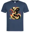 Чоловіча футболка Змія малюнок Темно-синій фото