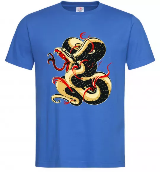 Чоловіча футболка Змія малюнок Яскраво-синій фото