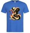 Чоловіча футболка Змія малюнок Яскраво-синій фото