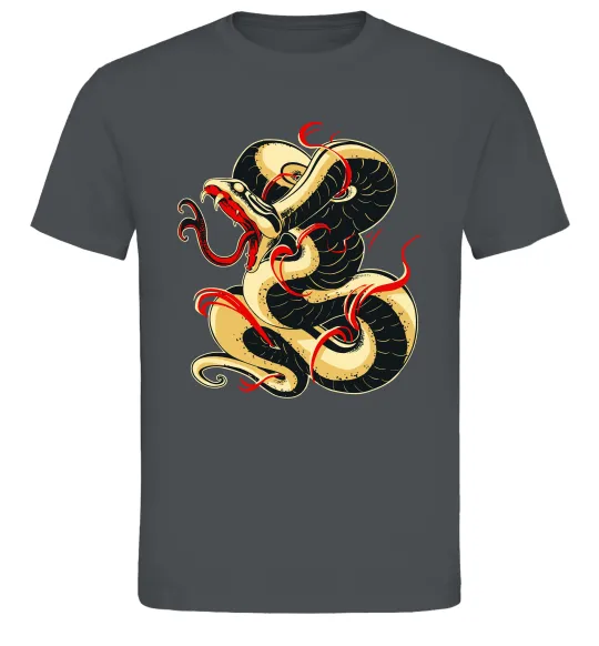 Чоловіча футболка Змія малюнок Графіт фото