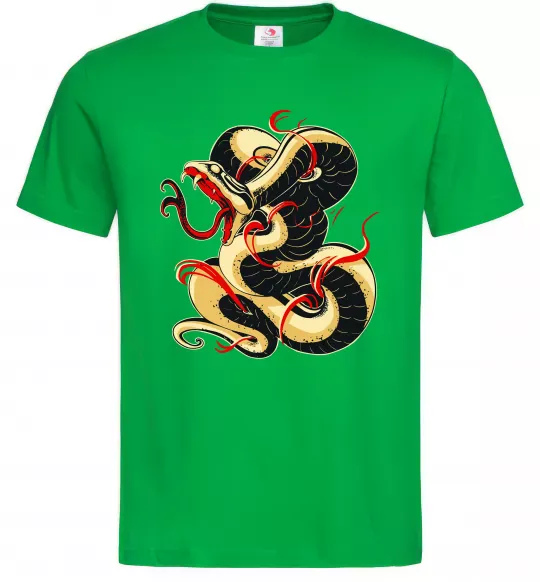 Чоловіча футболка Змія малюнок Зелений фото