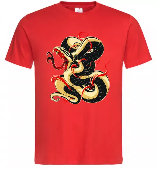 Чоловіча футболка Змія малюнок Червоний фото