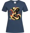 Жіноча футболка Змія малюнок Темно-синій фото