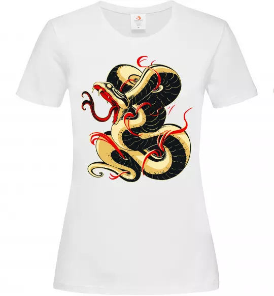 Жіноча футболка Змія малюнок Білий фото