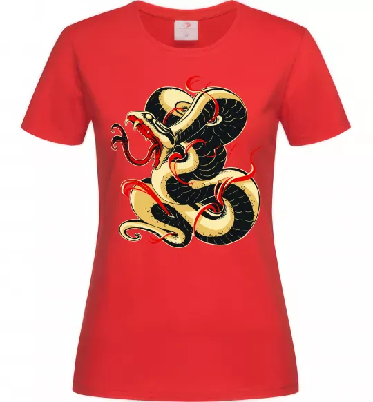 Жіноча футболка Змія малюнок Червоний фото