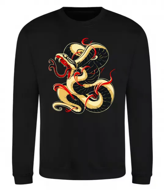 Світшот Змія малюнок Чорний фото