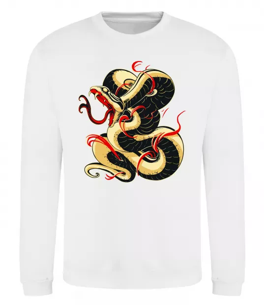 Світшот Змія малюнок Білий фото