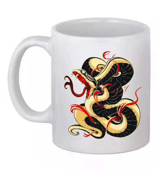 Чашка керамическая Змія малюнок Белый фото