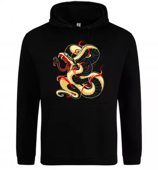 Чоловіча толстовка (худі) Змія малюнок Чорний фото