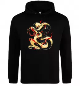 Чоловіча толстовка (худі) Змія малюнок Чорний фото