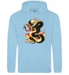 Мужская толстовка (худи) Змія малюнок Голубой фото