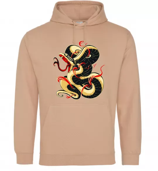 Женская толстовка (худи) Змія малюнок Песочный фото