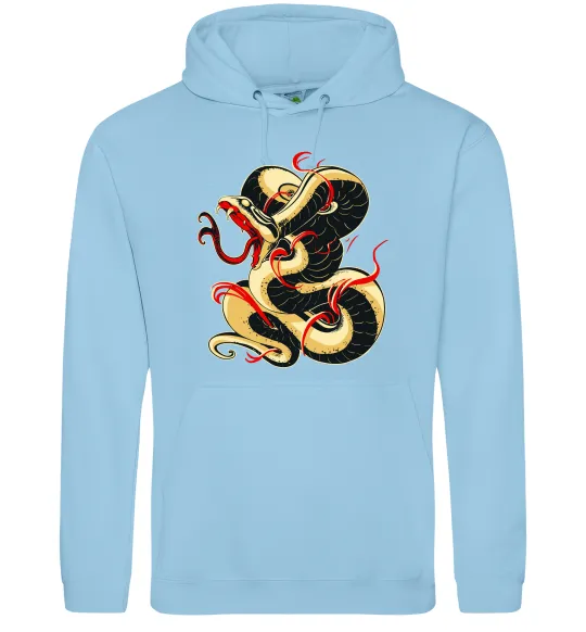 Женская толстовка (худи) Змія малюнок Голубой фото